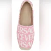 Versace Women's Logo Print Canvas Espadrilles
