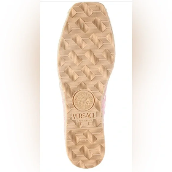 Versace Women's Logo Print Canvas Espadrilles