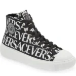 Versace Men's La Greca Logo Print High Top Sneakers