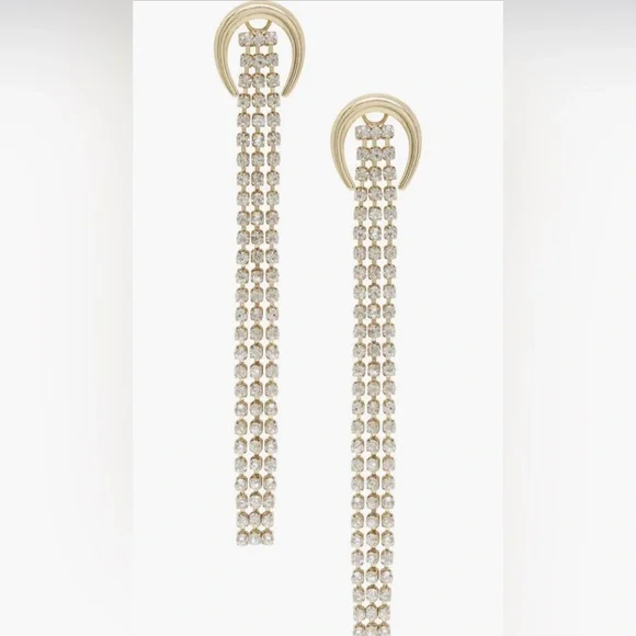 Ettika Crystal Fringe Drop Earrings