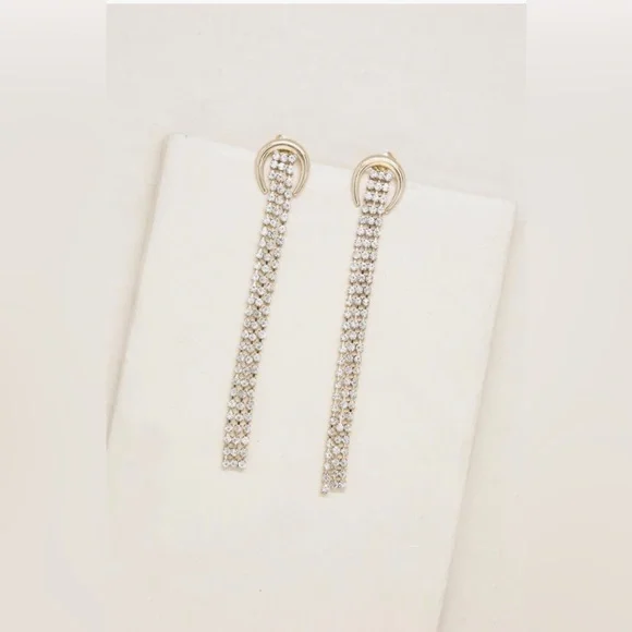 Ettika Crystal Fringe Drop Earrings