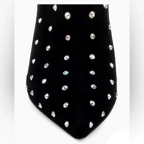 L'AGENCE Mariette Bootie II – Black Iridescent Leather Pointed-Toe Ankle Boots