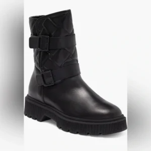 Kurt Geiger London Kingston Quilted Leather Moto Boots