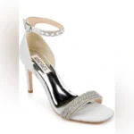 Badgley Mischka Crystal Embellished Satin Heels
