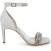 Badgley Mischka Crystal Embellished Satin Heels