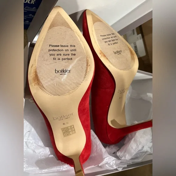 Botkier Marci Red Suede Pumps - Classic Pointed Toe High Heels