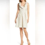 Harper Rose Metallic Polka Dot Fit and Flare Dress