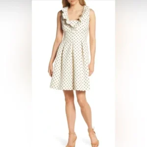 Harper Rose Metallic Polka Dot Fit and Flare Dress