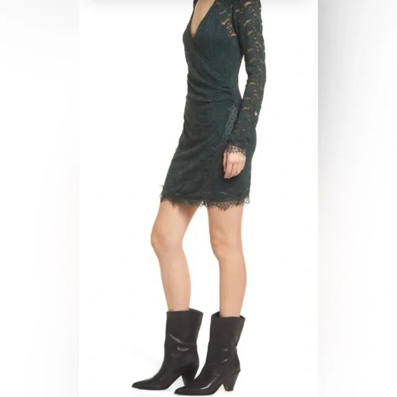 Free People Pearl Lace Long Sleeve Minidress