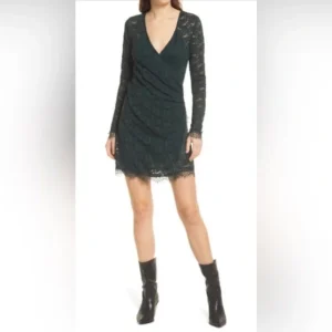 Free People Pearl Lace Long Sleeve Minidress