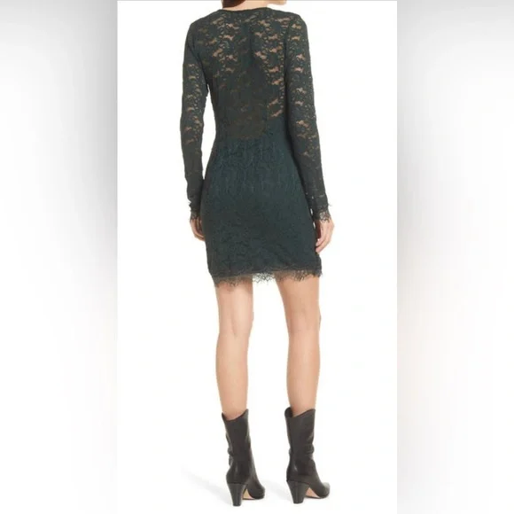 Free People Pearl Lace Long Sleeve Minidress