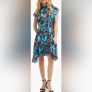 AllSaints Blue and Red High Dress