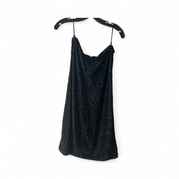 Alice + Olivia Women's Black Sequin Strapless Dress