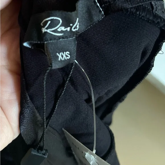 Rails Nat Black Satin Midi Dress Neck Slip Dress