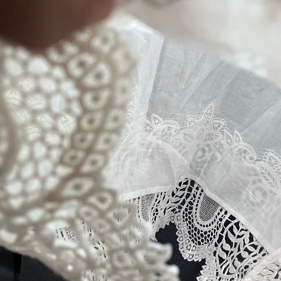 Chico's Women’s Embroidered Lace Cutout V-Neck Top