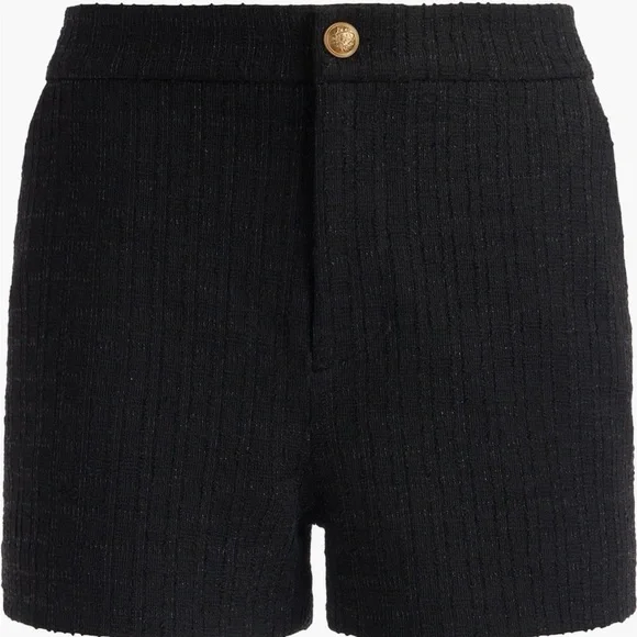 Alice + Olivia High-Rise Waist Metallic Tweed Shorts
