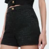 Alice + Olivia High-Rise Waist Metallic Tweed Shorts