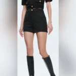 Alice + Olivia High-Rise Waist Metallic Tweed Shorts