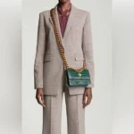 Kurt Geiger Croc Embossed Leather Crossbody Bag