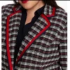 Court & Rowe Plaid Varsity Blazer with Red Grosgrain Trim