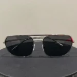 Burberry Navigator Sunglasses - Silver Frame / Grey Lens