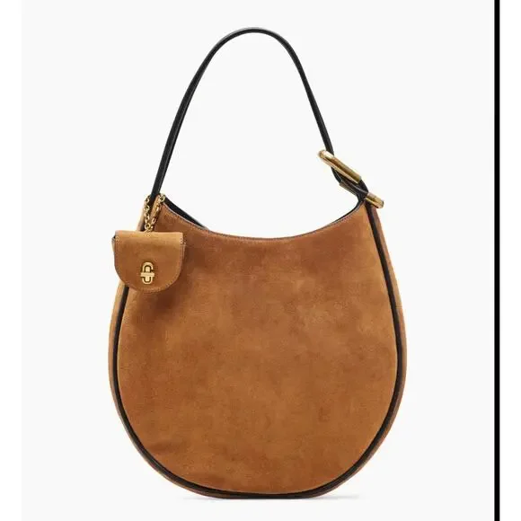 High Conversion: Marc Jacobs Large Suede Hobo Bag in Caramel Brown - Oversized Shoulder Bag