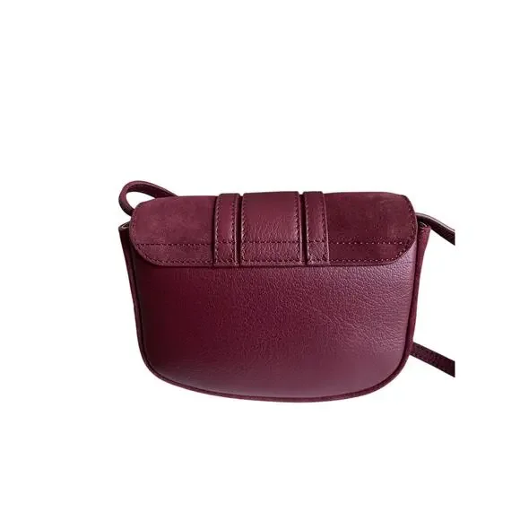 See by Chloé Hana Mini Leather & Suede Crossbody - Burgundy