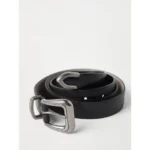 Brunello Cucinelli Black Leather Belt - Western Buckle & Tip Detail