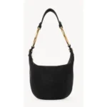 Chloé Small Bracelet Handbag in Black Suede - Gold Ring Handle Bag