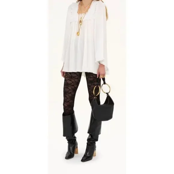 m_wp_6972dbe8fe4c68c5b3c9e4f8 Chloé Small Bracelet Handbag in Black Suede - Gold Ring Handle Bag