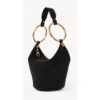 m_wp_6972dbe9b9449198b5d79777 Chloé Small Bracelet Handbag in Black Suede - Gold Ring Handle Bag