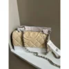 Tory Burch Small Fleming Shoulder Bag in Cream Polished Leather