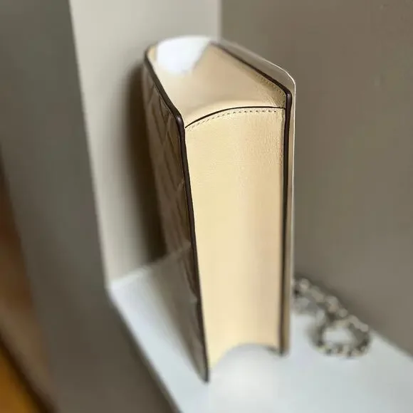 Tory Burch Small Fleming Shoulder Bag in Cream Polished Leather