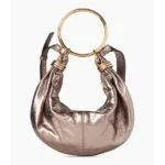 Chloé Small Bracelet Hobo Bag - Metallized Leather with Gold Ring
