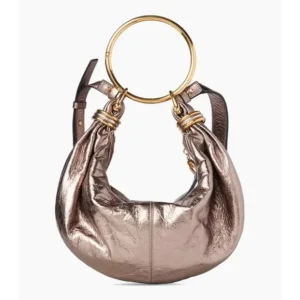 m_wp_697efedd9f034cc6619856f8 Chloé Small Bracelet Hobo Bag - Metallized Leather with Gold Ring