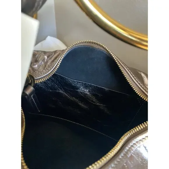 m_wp_697efedf88849aaec3dc54de Chloé Small Bracelet Hobo Bag - Metallized Leather with Gold Ring