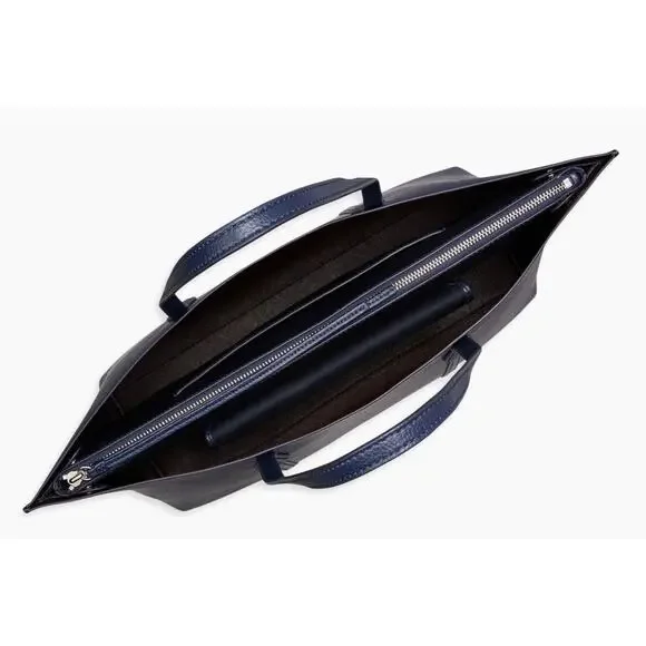 Tory Burch Perry Tote in Navy – Leather Laptop Bag