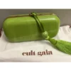 Cult Gaia Small Yasmin Acrylic Clutch - Chartreuse Green Tassel Bag