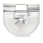 Cult Gaia Gaia’s Ark Clutch - Silver Acrylic Top Handle Bag