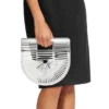 Cult Gaia Gaia’s Ark Clutch - Silver Acrylic Top Handle Bag