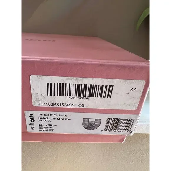 Cult Gaia Gaia’s Ark Clutch - Silver Acrylic Top Handle Bag