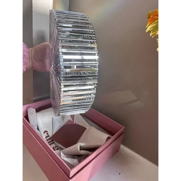 Cult Gaia Gaia’s Ark Clutch - Silver Acrylic Top Handle Bag