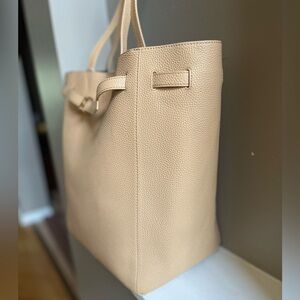 Veronica Beard Dash Leather Tote Bag – Structured Belted Work Tote