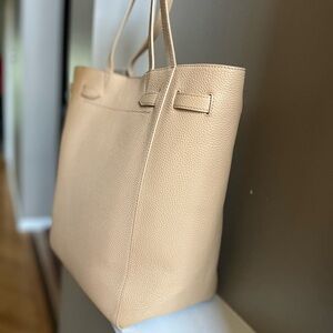 Veronica Beard Dash Leather Tote Bag – Structured Belted Work Tote